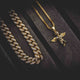 Angel CZ + 10mm Diamond Cuban Link Necklace