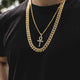 Ankh + 10mm Diamond Cuban Link Necklace