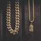 Micro Jesus + 10mm Diamond Cuban Link Necklace