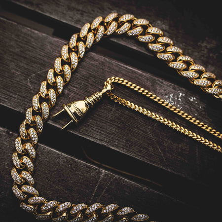 Plug + 10mm Diamond Cuban Link Necklace