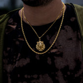 4mm Rope Chain + Gold Lion Set