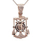 14k Solid Gold Anchor Pendant w Diamonds