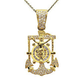 14k Solid Gold Anchor Pendant w Diamonds