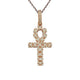 Solid Gold Ankh Cross w Diamonds Variation 2
