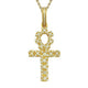 Solid Gold Ankh Cross w Diamonds Variation 2