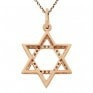 Solid Gold Star of David Pendant w Diamonds