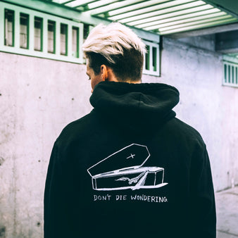 Don't Die Wondering Hoodie in Black