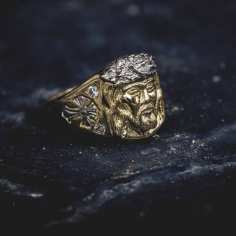 Solid Gold Jesus Ring