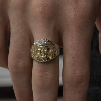 Solid Gold Jesus Ring