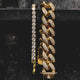 19mm Diamond Cuban + Round Cut Tennis Bracelet Bundle in Yellow Gold