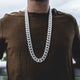 Diamond Cuban Link Necklace (19mm) in White Gold