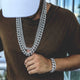 Diamond Cuban Link Bracelet (19mm) in White Gold