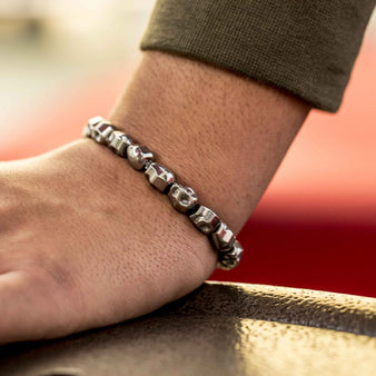 GLD Silver Skull Mala