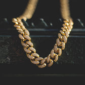 Diamond Cuban Link Necklace (10mm) in Yellow Gold