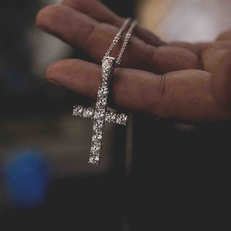 White Gold Diamond Cross