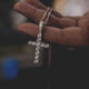 White Gold Ankh + Diamond Cross Set