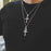 White Gold Ankh + Diamond Cross Set