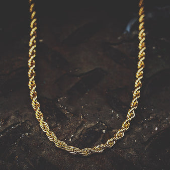 4mm Rope Chain + Gold Lion Set