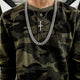 White Gold Diamond Cross + 10mm Diamond Cuban Link Necklace