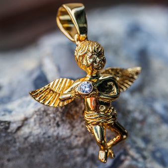 Solid Gold Angel w Diamond