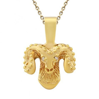 14k Solid Gold Ram Pendant